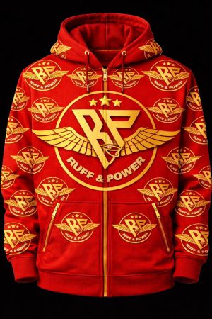 Red Hoodies Ruff & Power (Big Logo & Mosaique)